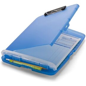 Officemate Slim Clipboard Storage Box, Translucent Blue (83304)