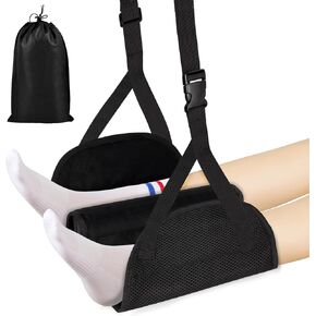 مسند قدم للطائرة من WeArkoTac - أرجوحة قدم 2 في 1 من الفوم، مسند قدم مريح قابل للتعديل للسفر بالطائرة، أساسيات السفر للطيران، طائرة طويلة لملحقات السفر بالطائرة in Kuwait