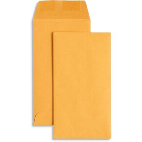 Blue Summit Supplies 500#7 Coin Envelopes, Gummed Seal, 28 lb Brown Kraft Coin Envelopes, for Holding Coins and Keys, Number 7 Size, 3 1/2" X 6 1/2", 500 Pack in Saudi Arabia