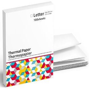 Thermal Printer Paper 8.5 x 11 Letter Size, Compatible With M08F, HPRT-MT800, MT800Q, Brother's PJ Series Portable Printers, Multipurpose Printing Paper for Business, Home, Office, 100 Sheets in Kuwait