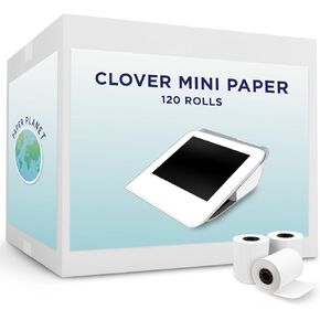 ورق حراري لطابعة Clover POS (طابعة Clover Mini الحرارية) من Paper Planet | لفات ورق إيصالات بطاقة الائتمان لـ Clover C200 C300 C301 C302 C305 | 24 رولز in Kuwait