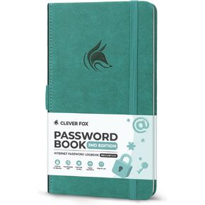 Clever Fox Password Book 2nd Edition Small – Pocket Password Keeper with Alphabetical Tabs – Internet Address Notebook & Login Details Organizer Journal – 3.5x5.6" (Smoke Blue) in Saudi Arabia
