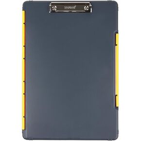 Dexas Legal Size XL Slimcase 2 Storage Clipboard, Gray with Green Clip, 15.5" x 10.5"