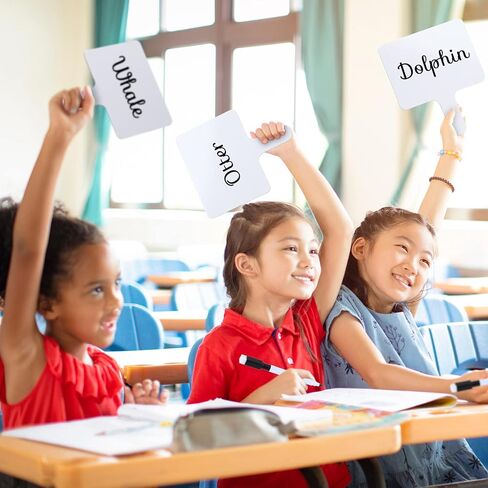 24 مجموعة من مجاذيف المسح الجاف مع علامات، مجاذيف إجابة صغيرة للمسح الجاف مزدوجة الجوانب، سبورة بيضاء محمولة باليد لتصويت الطلاب في الفصول الدراسية والإجابة على نقاط العطاءات في المزاد in Kuwait