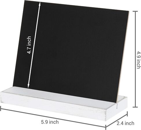 MyGift 5 x 6 Place Card Chalkboard Sign with Rustic Brown Wood Base Stand for Wedding, Food Buffet Label, Table Numbers, Message Boards, Party Decorations, Event Supplies, Set of 6 in Saudi Arabia