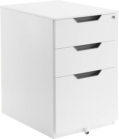 Amazon Basics 3 Drawer Mobile File Cabinet With Lock, Black, 20.71" D x 15.51" W x 24.29" H in Saudi Arabia
