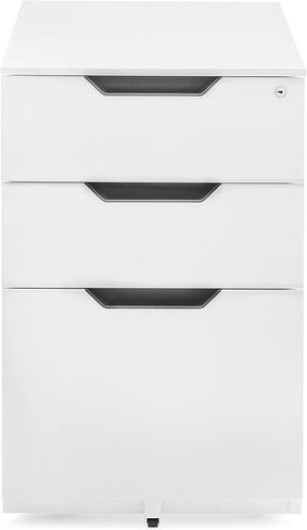 Amazon Basics 3 Drawer Mobile File Cabinet With Lock, Black, 20.71" D x 15.51" W x 24.29" H in Saudi Arabia