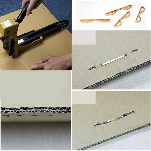 Manual Carton Closing Stapler Carton Stapler Machine Corrugated Carton Staple Gun Sealing Packing Machine Strapping Tool for Carton Package 6 Gauge, 1-3/8-Inch Crown, 3/4-Inch Length Carton Staples in Kuwait
