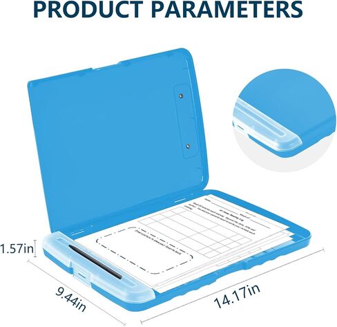 CLOUDIA Clipboard with Storage, High Capacity Nursing Clipboards with Pen Holder, Heavy Duty Clipboard with Low Profile Clip, Clipboard Folder Side-Opening, Smooth Writing for Office (Light Purple) in Kuwait