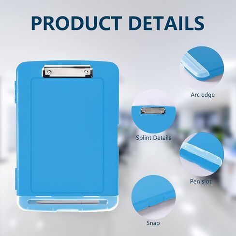 CLOUDIA Clipboard with Storage, High Capacity Nursing Clipboards with Pen Holder, Heavy Duty Clipboard with Low Profile Clip, Clipboard Folder Side-Opening, Smooth Writing for Office (Light Purple) in Kuwait