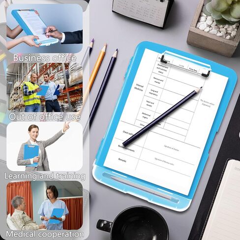 CLOUDIA Clipboard with Storage, High Capacity Nursing Clipboards with Pen Holder, Heavy Duty Clipboard with Low Profile Clip, Clipboard Folder Side-Opening, Smooth Writing for Office (Light Purple) in Kuwait