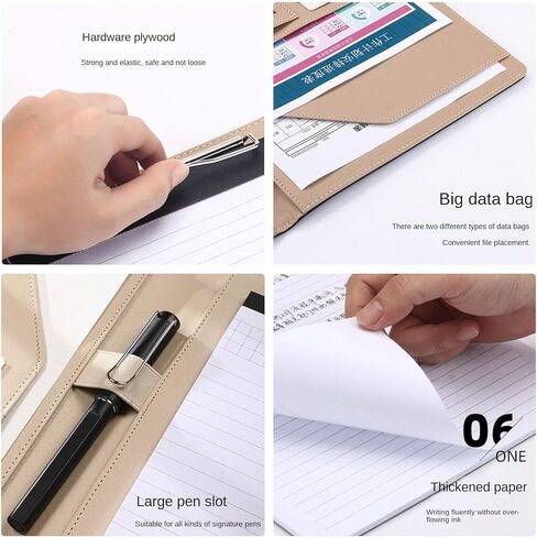 حافظة ملفات مكتبية، حافظة مجلدات، منظم محفظة مع جيوب تخزين، مقاس 8.5 × 11 حرف لمستندات السيرة الذاتية للمقاولين، بني in Kuwait