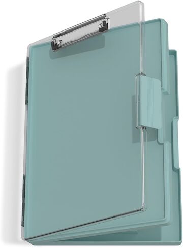 Hongri 8.5 x 11 Clipboard with Storage, Folder Nursing Clipboards Side Opening, Heavy Duty Clipboard with Dual Compartment Storage Box, Smooth Writing for Work, Office & School Supplies(Black) in Kuwait
