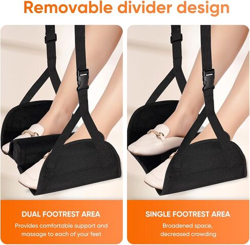 مسند قدم للطائرة من WeArkoTac - أرجوحة قدم 2 في 1 من الفوم، مسند قدم مريح قابل للتعديل للسفر بالطائرة، أساسيات السفر للطيران، طائرة طويلة لملحقات السفر بالطائرة in Kuwait