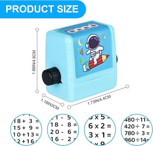 ختم تعليمي رقمي ببكرة دوارة للجمع والطرح: ضمن 100 سؤال لممارسة الرياضيات لمرحلة ما قبل المدرسة ورياض الاطفال ومستلزمات التعليم المنزلي (جميع الحسابات) in Kuwait