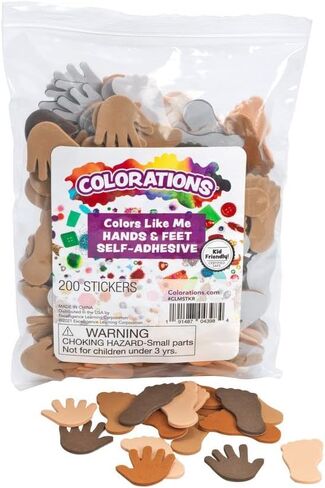 ملصقات إسفنجية ذاتية اللصق لليدين والقدمين من Colorations® Colors Like Me - 200 قطعة، مواد صناعة متينة، 4 ظلال للون البشرة in Saudi Arabia