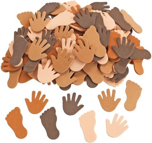 ملصقات إسفنجية ذاتية اللصق لليدين والقدمين من Colorations® Colors Like Me - 200 قطعة، مواد صناعة متينة، 4 ظلال للون البشرة in Saudi Arabia