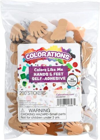 ملصقات إسفنجية ذاتية اللصق لليدين والقدمين من Colorations® Colors Like Me - 200 قطعة، مواد صناعة متينة، 4 ظلال للون البشرة in Saudi Arabia