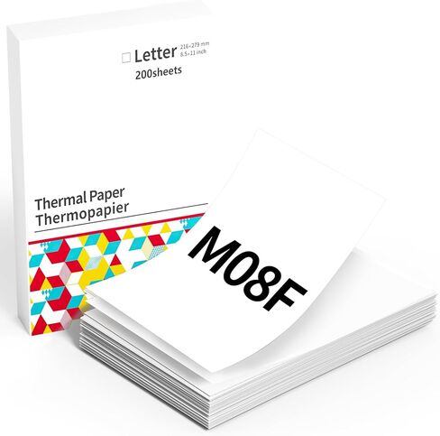 Thermal Printer Paper 8.5 x 11 Letter Size, Compatible With M08F, HPRT-MT800, MT800Q, Brother's PJ Series Portable Printers, Multipurpose Printing Paper for Business, Home, Office, 100 Sheets in Kuwait