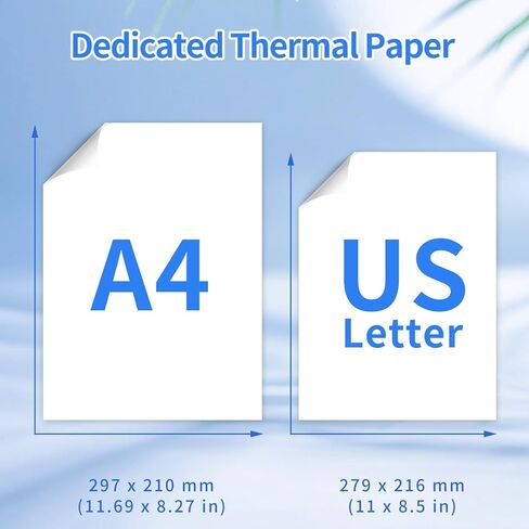 Thermal Printer Paper 8.5 x 11 Letter Size, Compatible With M08F, HPRT-MT800, MT800Q, Brother's PJ Series Portable Printers, Multipurpose Printing Paper for Business, Home, Office, 100 Sheets in Kuwait