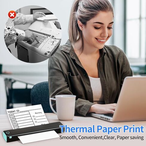 Thermal Printer Paper 8.5 x 11 Letter Size, Compatible With M08F, HPRT-MT800, MT800Q, Brother's PJ Series Portable Printers, Multipurpose Printing Paper for Business, Home, Office, 100 Sheets in Kuwait