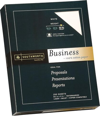 100% Cotton Business Paper, White, 32 lbs, 8-1/2 x 11, 250/Box in Saudi Arabia