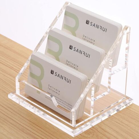 حامل بطاقة عمل SANRUI للمكتب، بطاقة عمل من الأكريليك الشفاف، بطاقة عرض بطاقة العمل، حامل للمكتب، طبقتين in Kuwait