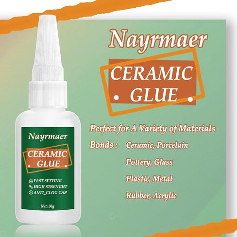 Ceramic Glue, 30g Glue for Porcelain and Pottery Repair, Instant Strong Glue for Pottery, Porcelain, Glass, Plastic, Metal, Rubber and DIY Craft in Kuwait