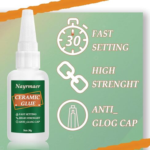 Ceramic Glue, 30g Glue for Porcelain and Pottery Repair, Instant Strong Glue for Pottery, Porcelain, Glass, Plastic, Metal, Rubber and DIY Craft in Kuwait