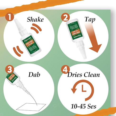 Ceramic Glue, 30g Glue for Porcelain and Pottery Repair, Instant Strong Glue for Pottery, Porcelain, Glass, Plastic, Metal, Rubber and DIY Craft in Kuwait