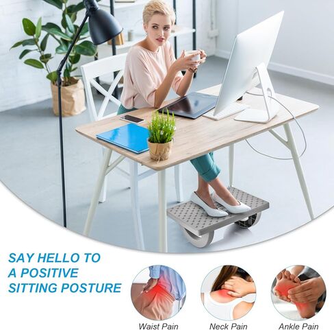 Rocking Foot Rest for Under Desk at Work - Foot Rest Under Desk for Office Use, Ergonomic Under Desk Footrest with Foot Massager Feet Stand, Large Size Under Desk Foot Rest for Office and Home in Kuwait
