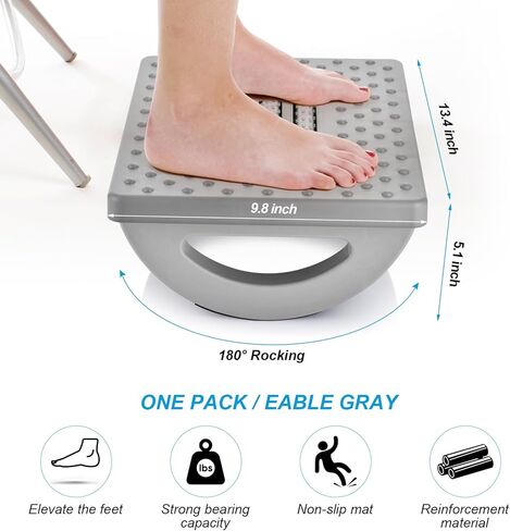 Rocking Foot Rest for Under Desk at Work - Foot Rest Under Desk for Office Use, Ergonomic Under Desk Footrest with Foot Massager Feet Stand, Large Size Under Desk Foot Rest for Office and Home in Kuwait