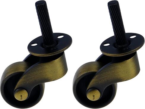 Mewutal 2PCS الثقيلة النحاس مكتب العجلات أريكة استبدال عجلة عالمية 360 درجة بكرة دوارة لخزانة كرسي الأثاث (الذهب، 26mm) in Kuwait