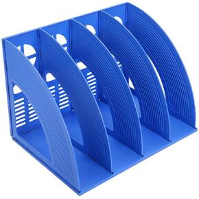 KXF Arched File Organiser Desktop File Organizer for A4 Documents File Holder Kitchen Organiser Office Desk Storage Plastic File Rack Dividers 4 Compartments File Frame Cabinet For Home School