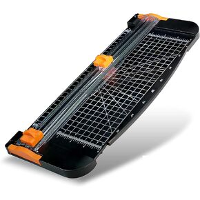 قطاعة ورق، قطاعة مقصلة مقاس 12 انش ايه 4 مع واقي امان تلقائي ومسطرة جانبية، شفرة بديلة مجانية لقطاعة الورق، مناسبة لقطع البطاقات الورقية الحرفية والقسائم والصور (اسود) in Kuwait