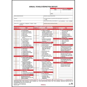 J. J. Keller 100-Pack, Annual Vehicle Inspection Report Form with Carbon, 3-Ply Snap-Out, DOT Compliant