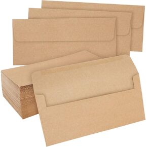 100-Pack #10 Brown Kraft Paper Business Envelopes Bulk for Checks, Invoices, Gift Certificates, Mailing Letters, Invitations, Documents, Forms, and Statements (4-1/8X9-1/2 in) in Kuwait