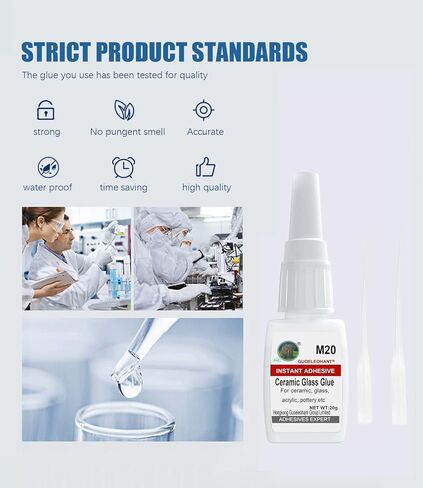 20g Ceramic Glue, Glue for Glass, Super Glue All Purpose Adhesive, Instantly Strong Adhesive for bonding Ceramic, Glass, Pottery, Porcelain, Mug, Tile, Metal, Leather, Plastic, Rubber,etc in Kuwait