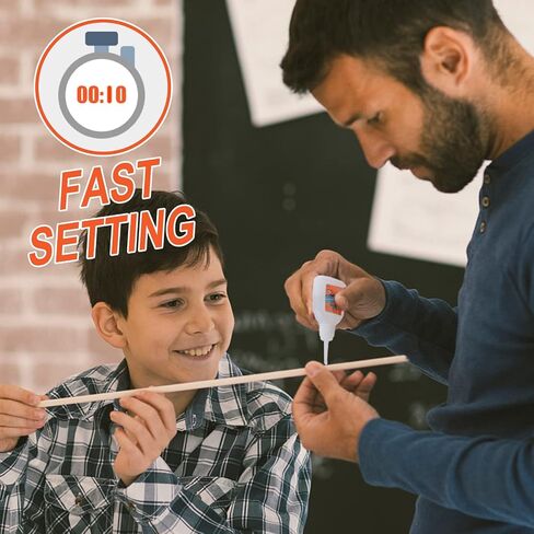 صمغ فائق، 15 جرام، شفاف، يجف في 10 ثوانٍ فقط، لاصق قوي فوري للبلاستيك والخشب والأعمال اليدوية والحرف اليدوية in Saudi Arabia
