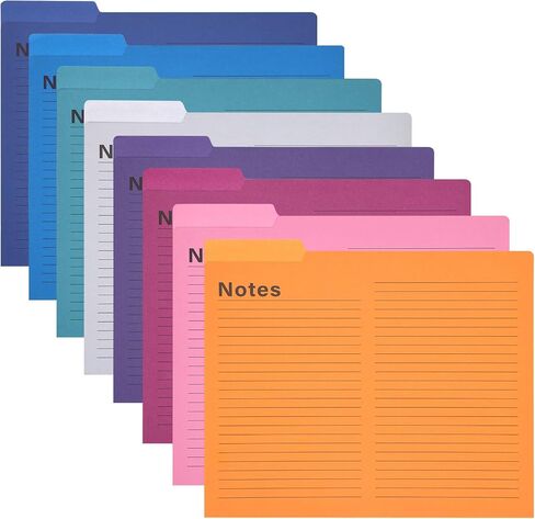 EOOUT 24 Pack Colored File Folders Lined File Folders with 1/3 Cut Tabs Heavyweight 8 Gemstone Colors, Letter Size 9.5 x 11.5 Inches for School and Office Supplies in Saudi Arabia