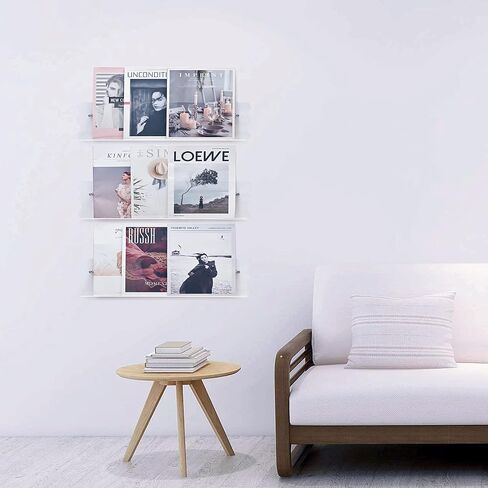 humberboat Acrylic Brochure Holder Wall Mounted 3 Pack,Floating Bookshelf Magzaine Rack,Adjustable Hanging Magazine Holder for Office, Waiting Room,Church,Coffee Shop,Home Display in Saudi Arabia