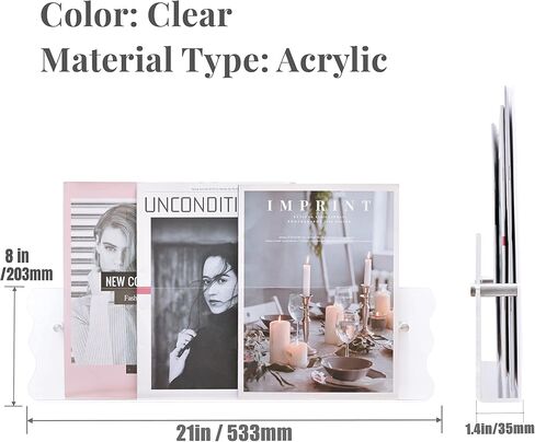 humberboat Acrylic Brochure Holder Wall Mounted 3 Pack,Floating Bookshelf Magzaine Rack,Adjustable Hanging Magazine Holder for Office, Waiting Room,Church,Coffee Shop,Home Display in Saudi Arabia