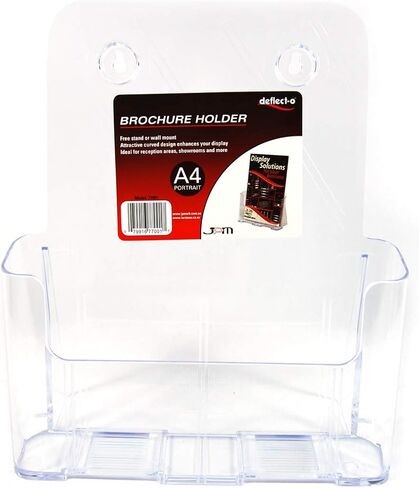 Deflecto Single Compartment Literature Holder, Countertop or Wall Mount, Magazine Size, Clear, 9-1/4"W x 10-3/4"H x 3-3/4"D (77001) in Saudi Arabia