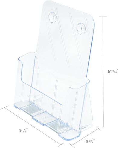 Deflecto Single Compartment Literature Holder, Countertop or Wall Mount, Magazine Size, Clear, 9-1/4"W x 10-3/4"H x 3-3/4"D (77001) in Saudi Arabia