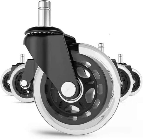 Office Chair Casters Wheels, Set of 5 Heavy Duty Furniture Caster Wheels, Office Chair Wheels Replacement Safe for Hardwood Floors and Carpet, Universal Fit Rubber Chair Casters in Saudi Arabia