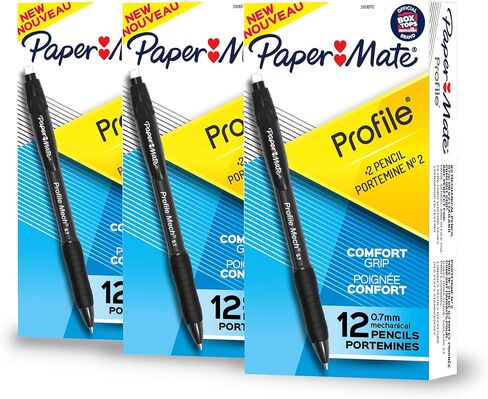 مجموعة أقلام رصاص ميكانيكية من Paper Mate Profile Mech، 0.7 مم 2 قلم رصاص، رائعة للاستخدام في المنزل والمدرسة والمكتب، ألوان أسطوانية متنوعة، 8 قطع in Saudi Arabia