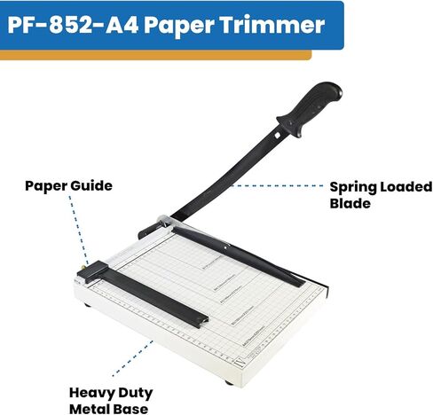 ماكينة تشذيب الورق PPE PrintFinish بسعة 10 إلى 12 ورقة، جيدة للمكتب أو المدرسة أو الأعمال، الحد الأقصى لحجم القطع (12.5) (12.5 × 9.8) in Kuwait