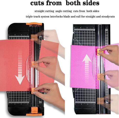 قطاعة ورق، قطاعة مقصلة مقاس 12 انش ايه 4 مع واقي امان تلقائي ومسطرة جانبية، شفرة بديلة مجانية لقطاعة الورق، مناسبة لقطع البطاقات الورقية الحرفية والقسائم والصور (اسود) in Kuwait