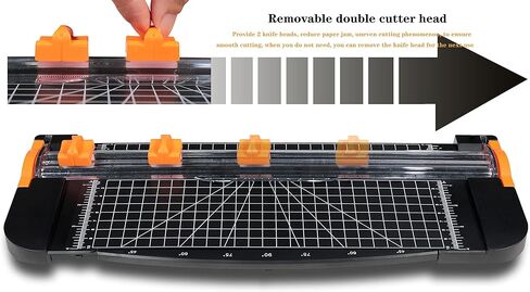 قطاعة ورق، قطاعة مقصلة مقاس 12 انش ايه 4 مع واقي امان تلقائي ومسطرة جانبية، شفرة بديلة مجانية لقطاعة الورق، مناسبة لقطع البطاقات الورقية الحرفية والقسائم والصور (اسود) in Kuwait