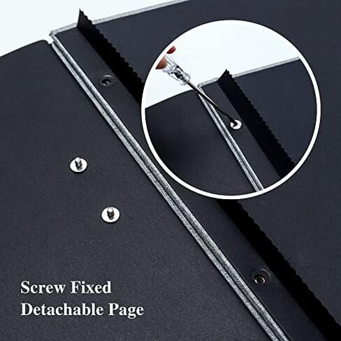 Vienrose Large Self Adhesive Photo Album with Window 11x10.6 40 Pages Black | Linen Cover, Scrapbook, Fits 4X6 8X10 Pictures, Metallic Pen Included, Diy in Kuwait